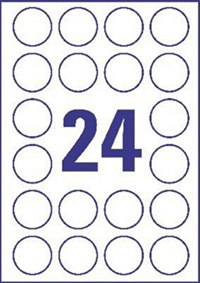 Avery Zweckform PACK L7780-25 labels DE NP Прозрачные КРУГЛЫЕ этикетки 40 мм, 24 этикетки на листе